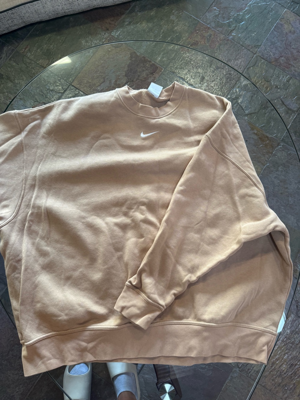 Nike Tan Oversized Phoenix Crewneck Sweatshirt